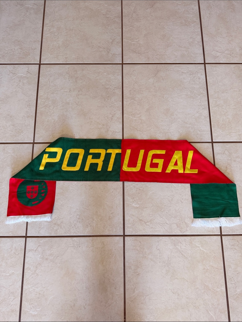 Portugal Soccer/Futbol Club Fan Scarf Features Red & Yellow Team Colors & Crest